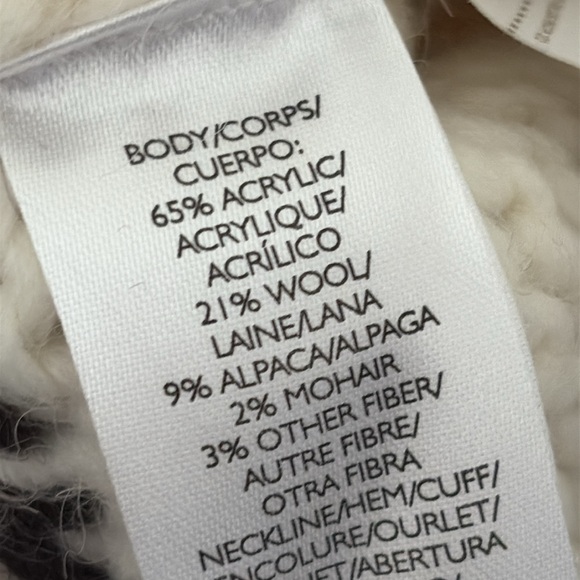 New LOFT Fair Isle Embellished Crewneck Sweater Wool Alpaca Blend Size L - Picture 8 of 10